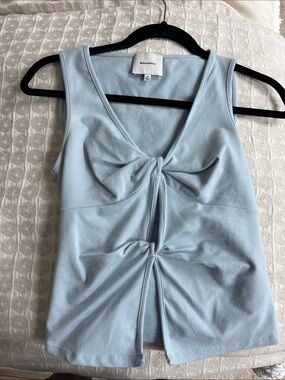 Reformation Pale Blue Double Knot Tank
